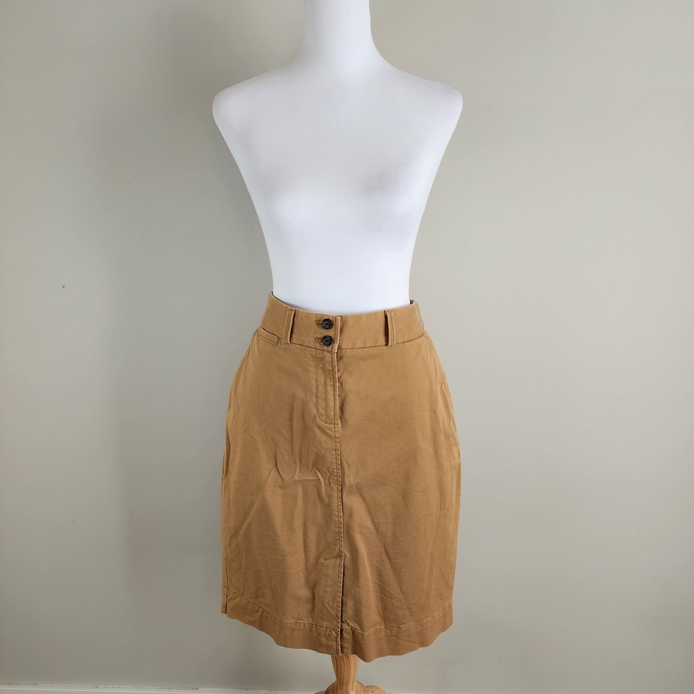 Banana‎ Republic Cargo Skirt Womens 8 Cotton Pockets Tan Utility Stretch Cotton